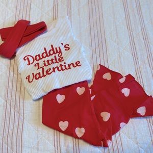 Daddy’s little valentine outfit NWOT